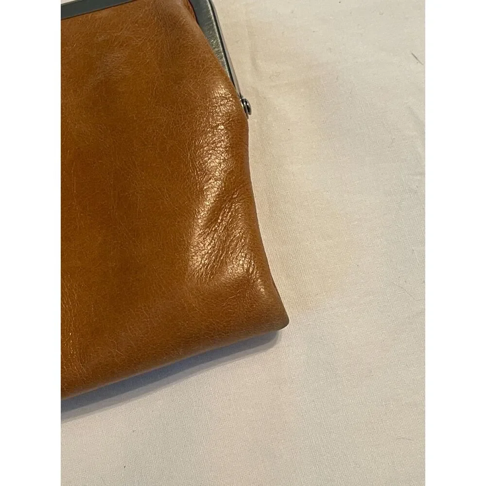 HOBO International Lauren Leather Double Kiss Locks Frame Clutch Wallet Vintage